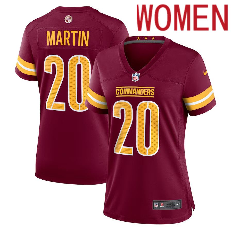 Women Washington Commanders 20 Jartavius Martin Nike Burgundy Team Game NFL Jersey